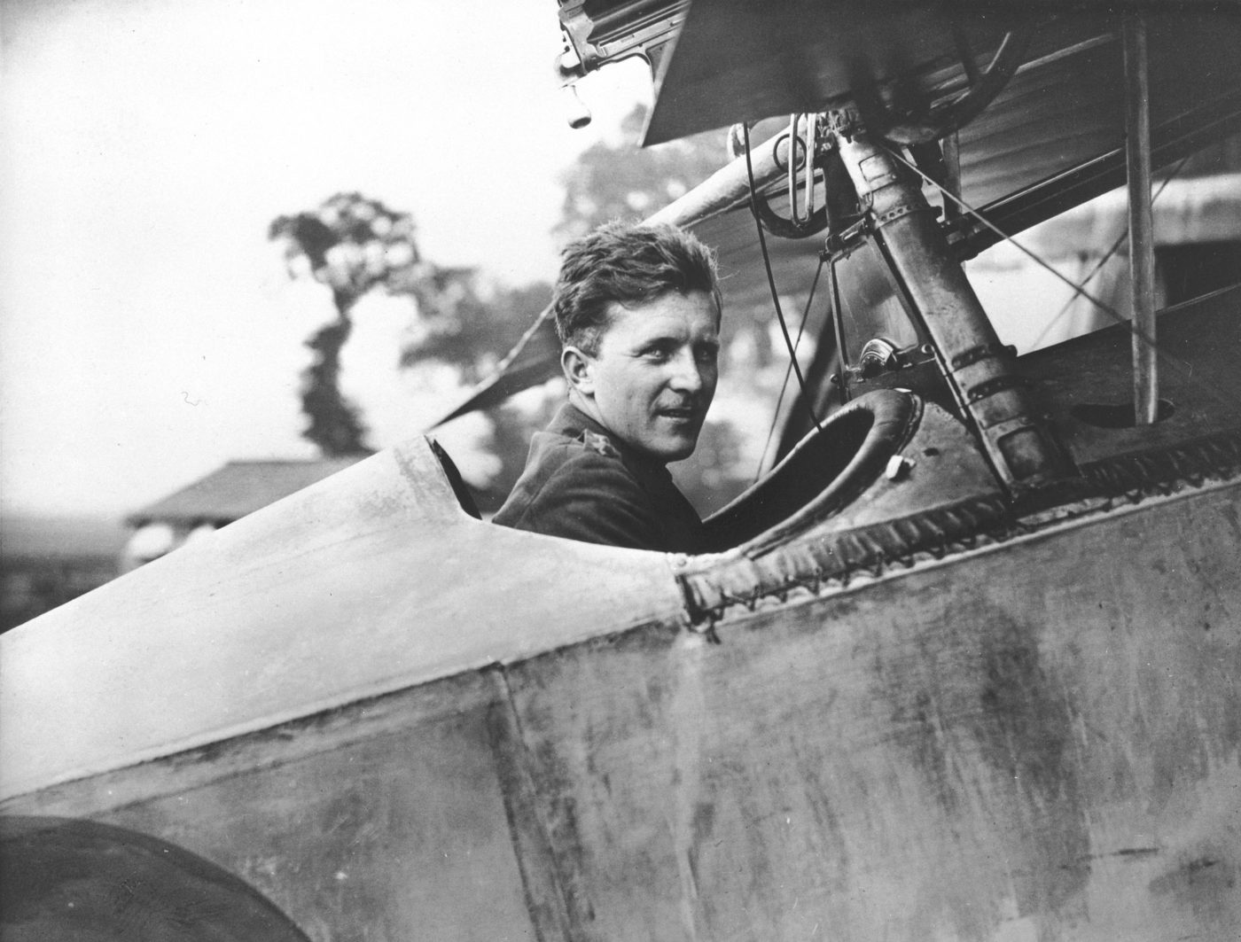 Bishop in the cockpit of his Nieuport 17